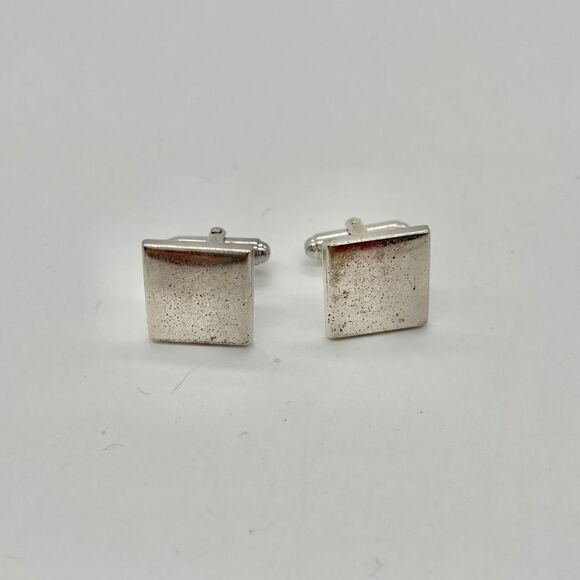 Cuff Links Square in Silver Tone - Picture 4 of 4